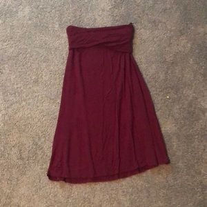 A Line foldover skirt maroon